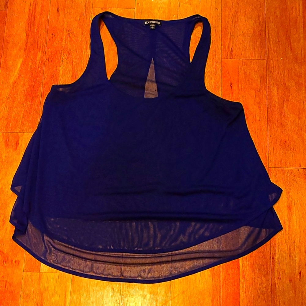 Express sheer blue top 💙 👌